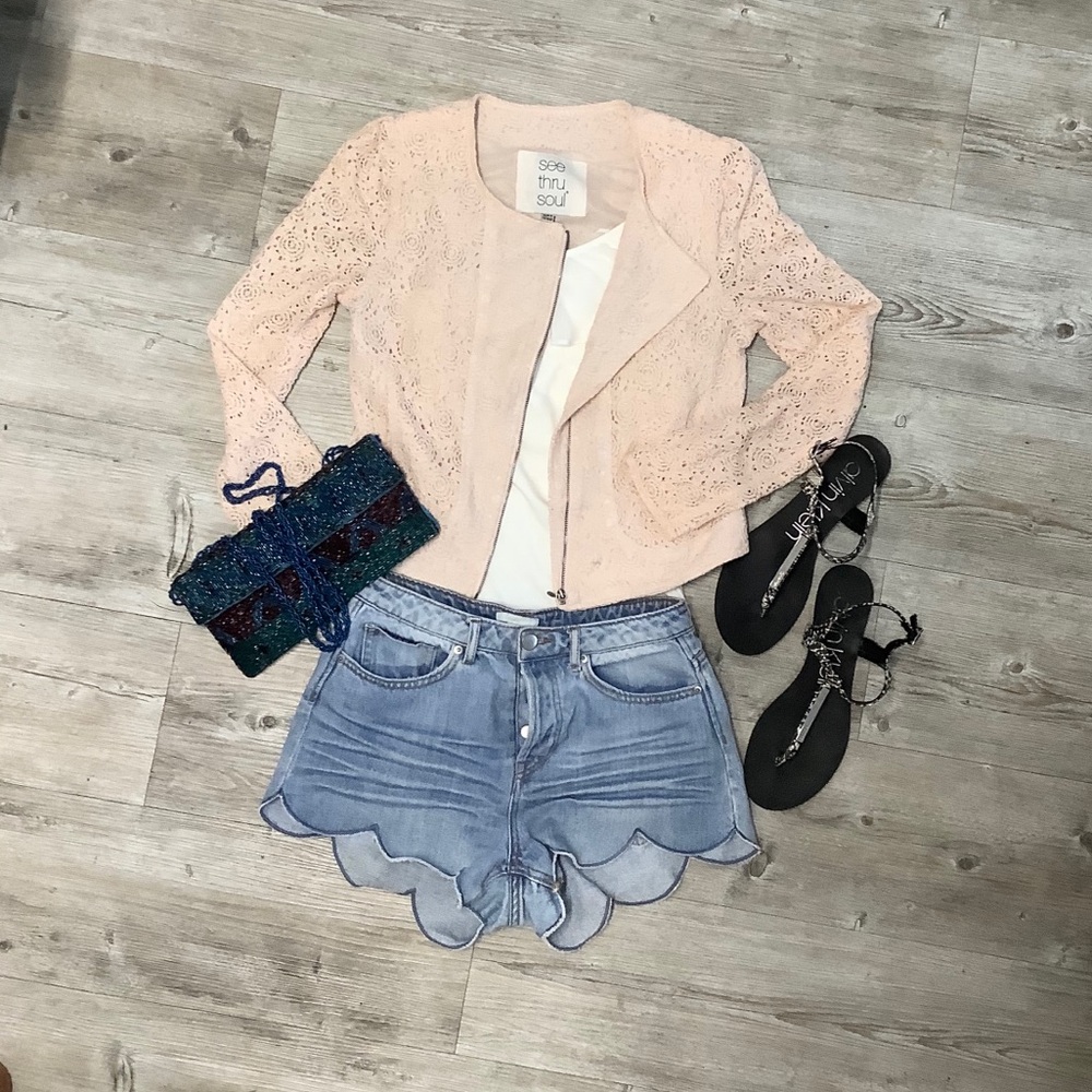 Blush lace jacket